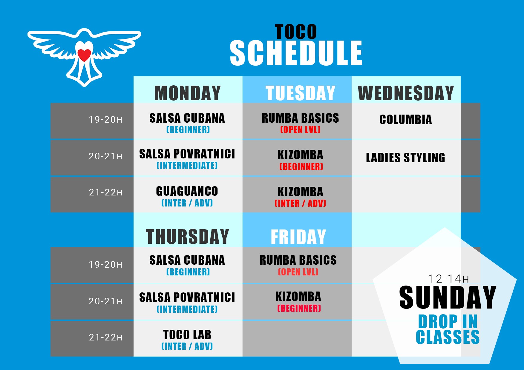 Tocoloro schedule